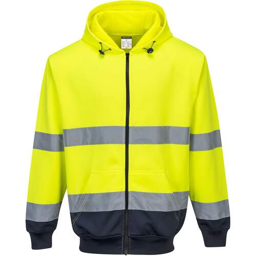 Portwest Two-Tone Zip Front Hoodie - Yellow/Navy