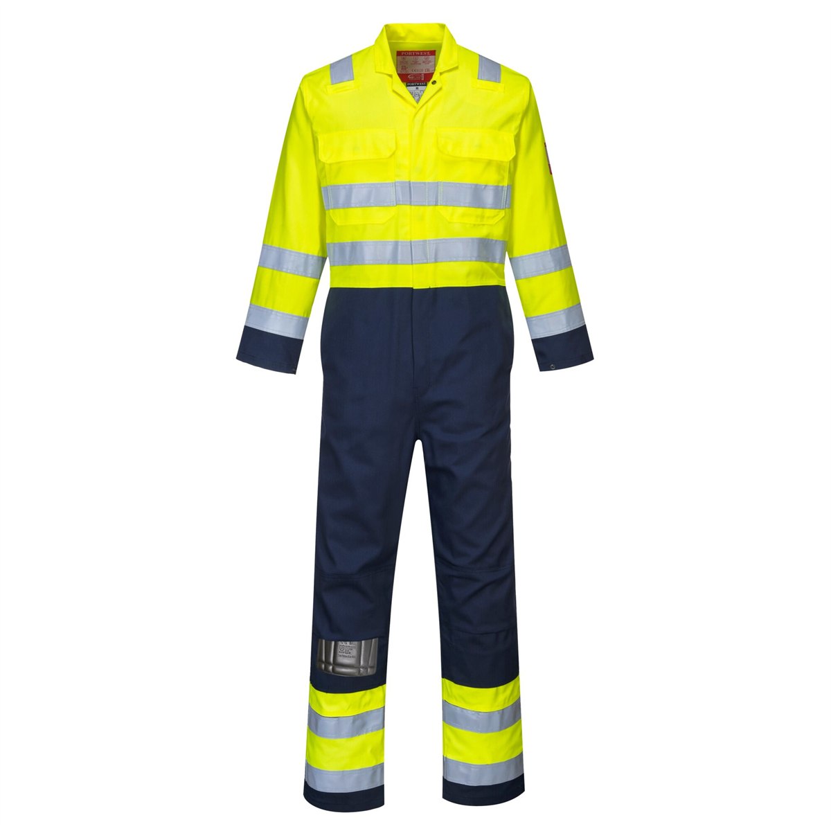 Portwest Hi-Vis Anti-Static Bizflame Pro Coverall - Yellow/Navy