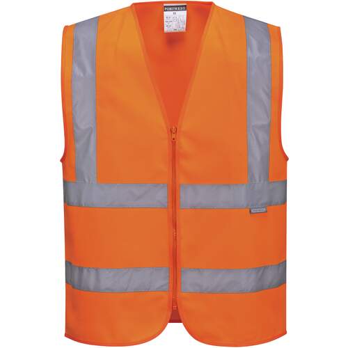Portwest Hi-Vis Zipped Band & Brace Vest - Orange | The PPE Online Shop