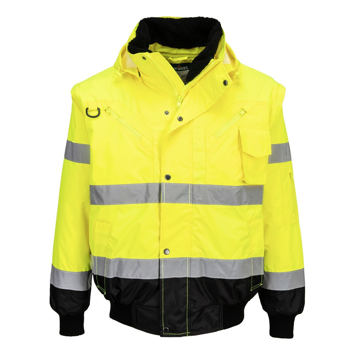 Portwest Hi-Vis Contrast Bomber Jacket - Yellow/Black