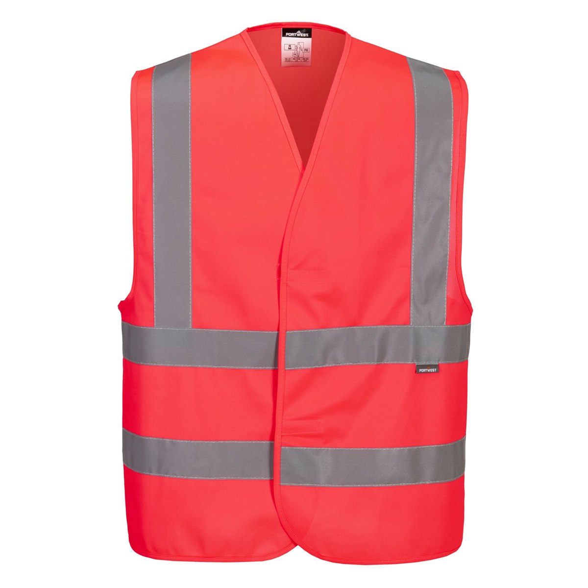 Portwest Hi-Vis Two Band & Brace Vest - Red