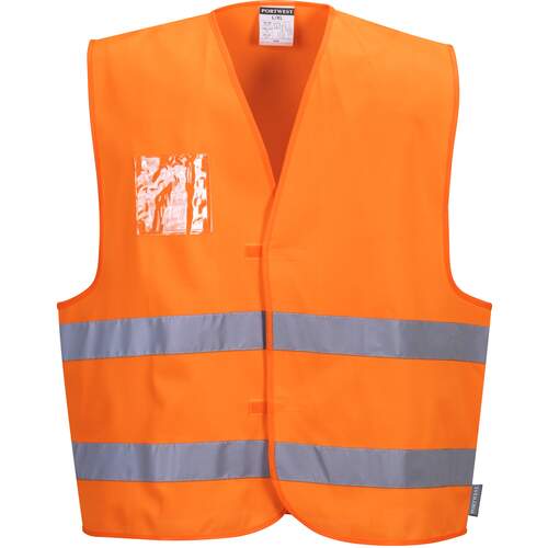 Portwest Hi-Vis Vest - Dual ID Holder - Orange