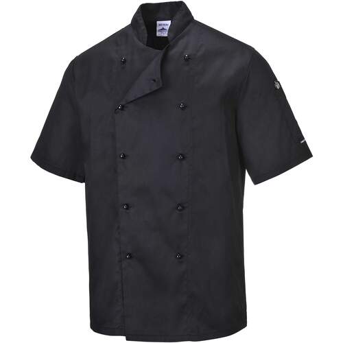 Portwest Kent Chefs Jacket S/S - Black