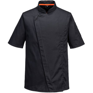 Portwest Chef's Mesh Air Pro Asymmetrical Jacket S/S - Black