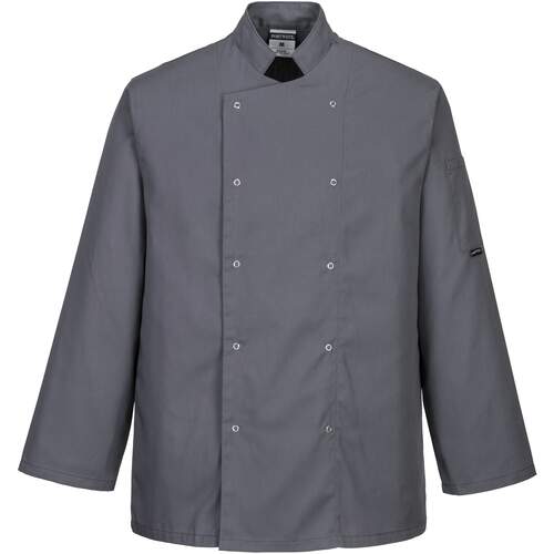Portwest Suffolk Chefs Jacket L/S - Slate Grey