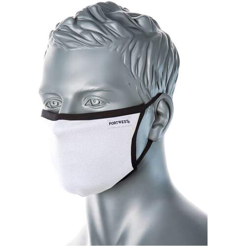 Portwest 3-Ply Fabric Face Mask (Pk25) - White