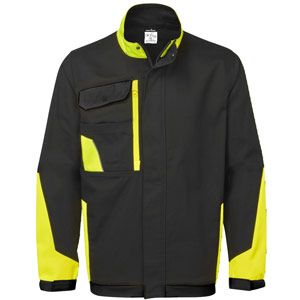 Portwest WX1 Two Tone Cotton Work Jacket - Black/Yellow