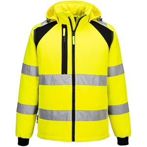 Portwest WX2 Hi-Vis Padded Softshell (2L) - Yellow/Black