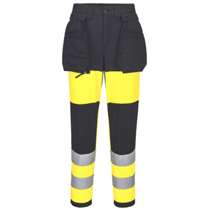 Portwest WX2 Eco Hi-Vis Women's Class 1 Stretch Trouser - Yellow/Black