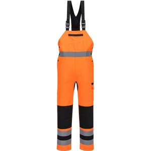 Portwest WX2 Eco Hi-Vis Bib & Brace - Orange/Black
