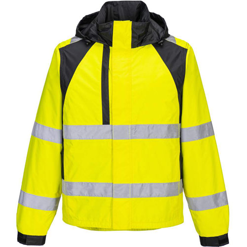 Portwest WX2 Eco Hi-Vis Rain Jacket - Yellow/Black