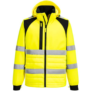 Portwest WX2 Eco Hi-Vis Hybrid Jacket - Yellow/Black