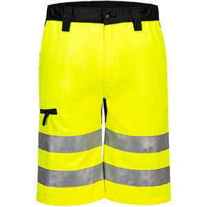 Portwest WX2 Eco Hi-Vis Shorts - Yellow/Black