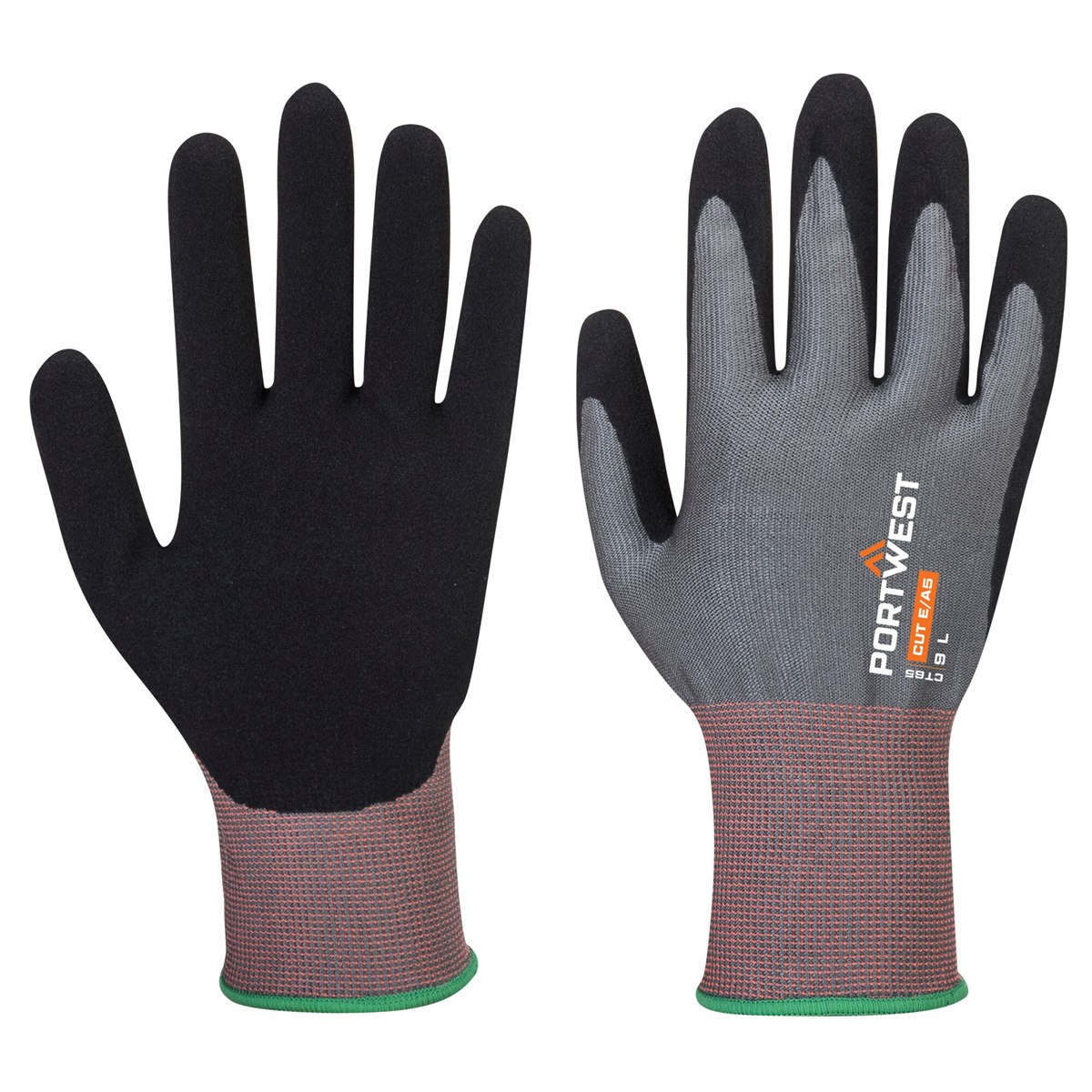 Portwest CT VHR15 Nitrile Foam Cut Glove - Grey/Black