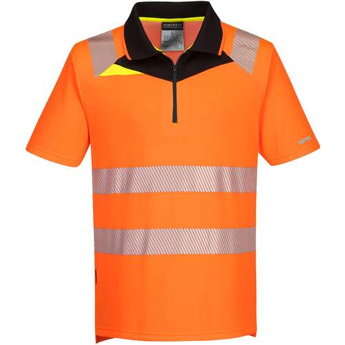 Portwest DX4 Hi-Vis Polo Shirt S/S - Orange/Black
