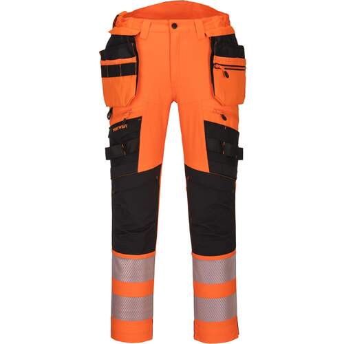 Portwest DX4 Hi-Vis Detachable Holster Pocket Trouser - Orange/Black