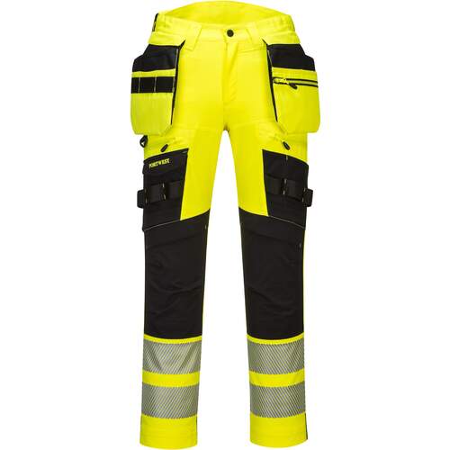 Portwest DX4 Hi-Vis Detachable Holster Pocket Trouser - Yellow/Black