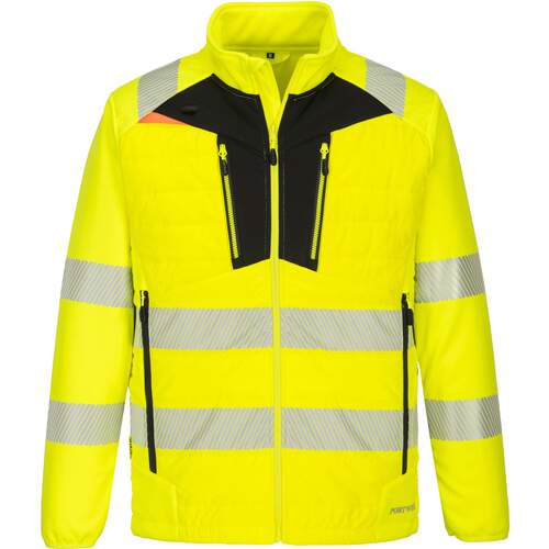 Portwest DX4 Hi-Vis Hybrid Baffle Jacket - Yellow/Black