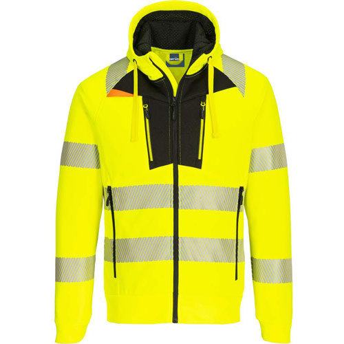 Portwest DX4 Hi-Vis Funnel Neck Sweatshirt - Yellow/Black