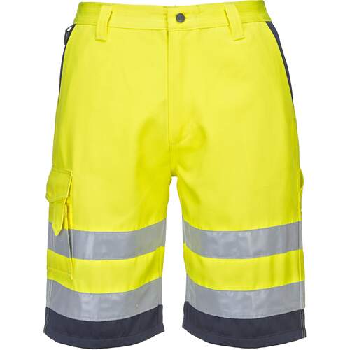 Portwest Hi-Vis Poly-cotton Shorts - Yellow/Navy