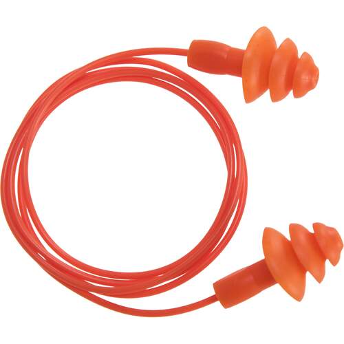 Portwest Reusable Corded TPR Ear Plugs ( 50 pairs) - Orange