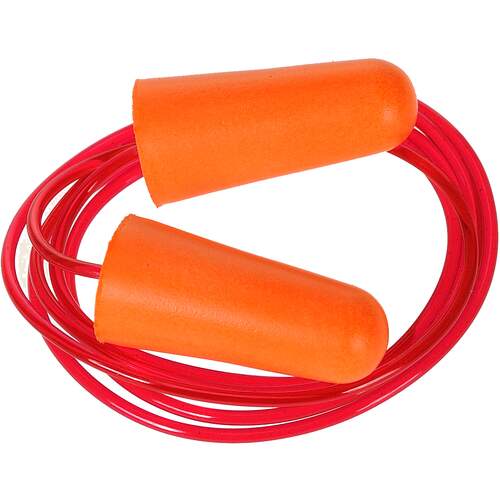 Portwest Corded PU Foam Ear Plugs (200 pairs) - Orange