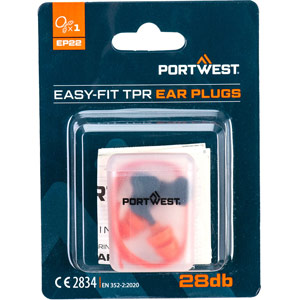 Portwest Easy Fit TPR Corded (1 Pair) - Orange
