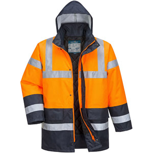 Portwest ES1 Essential Hi-Vis Winter Traffic Jacket - Orange/Navy