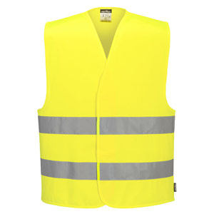 Portwest ES1 Essential Hi-Vis Two Band Vest - Yellow