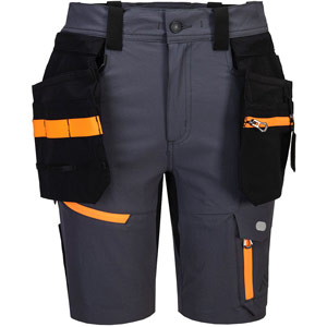 Portwest EV4 Lightweight Detachable Holster Pocket Shorts - Metal Grey