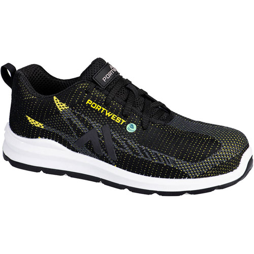 Portwest FX2 Eco Fly Composite Trainer S1PS SR FO - Black/Yellow
