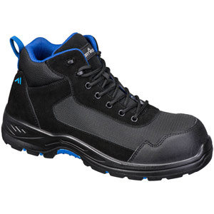 Portwest Composite Textile Suede Mid Boot S3L HRO SR FO - Black/Blue