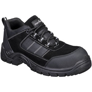 Portwest Composite Textile Suede Low Shoe S1 SR FO - Black