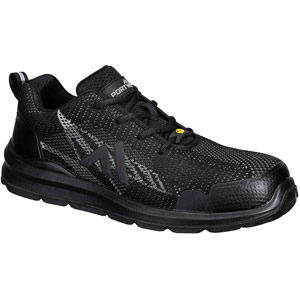 Portwest Composite Textile Trainer S1PS ESD SR FO - Black/Zoom Grey