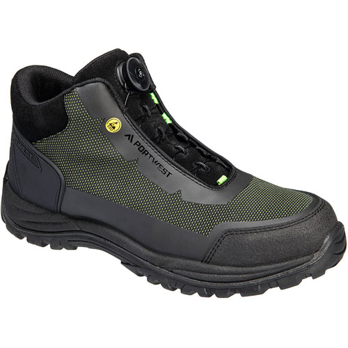 Portwest Girder Composite Mid Boot S3S ESD SR FO - Black/Green