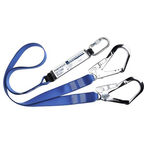 Portwest Double Webbing Lanyard With Shock Absorber - Royal Blue