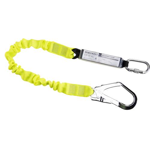 Portwest Single Elasticated Lanyard With Shock Absorber - Yellow