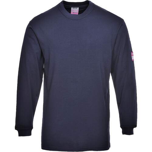 Portwest Flame Resistant Anti-Static Long Sleeve T-Shirt - Navy