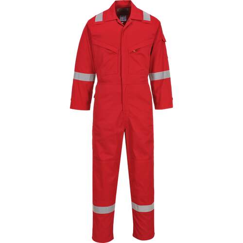 Portwest Flame Resistant Light Weight Anti-Static Coverall 280g - Red