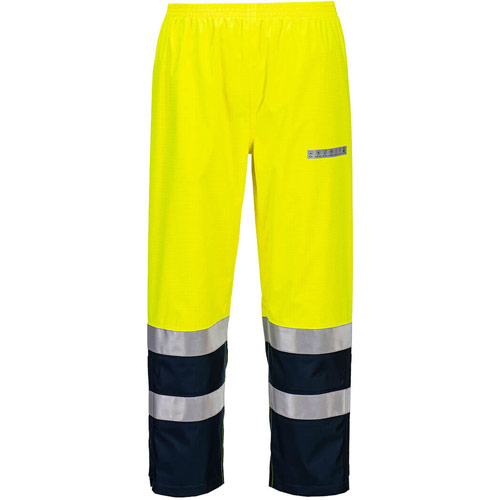 Portwest Bizflame Multi Light Arc Hi-Vis Trousers - Yellow/Navy