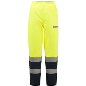 Portwest Bizflame Rain+ Hi-Vis Multi-Norm Contrast FR Winter Trousers - Yellow/Navy