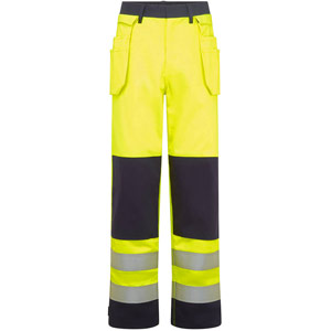 Portwest Bizflame Work Hi-Vis Contrast FR Holster Trousers - Yellow/Navy