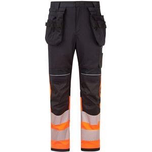 Portwest PW3 Modaflame Work HVO Class 1 FR Holster Trousers - Orange/Black