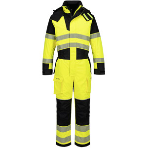 Portwest PW3 Modaflame Rain+ Hi-Vis Multi-Norm FR Winter Coverall - Yellow/Black