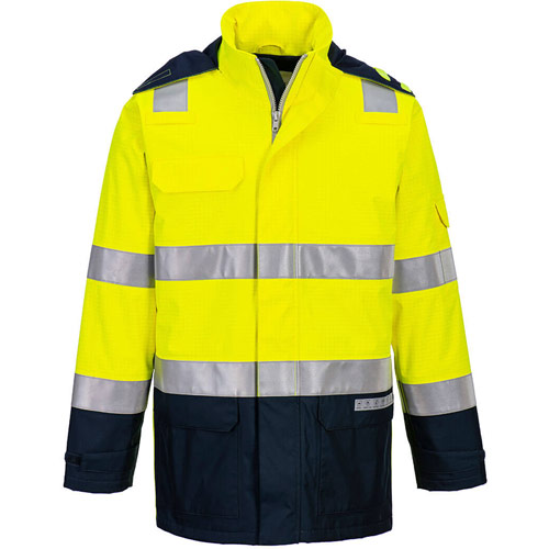 Portwest Bizflame Multi Light Arc Hi-Vis Jacket - Yellow/Navy