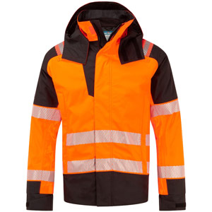Portwest PW3 Modaflame Rain+ Hi-Vis Multi-Norm FR Winter Jacket - Orange/Black