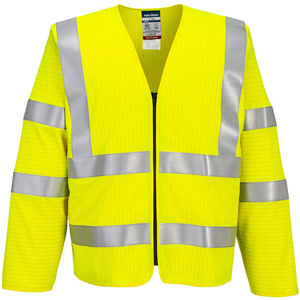 Portwest Bizflame Hi-Vis FR Long Sleeve Zip Vest - Yellow
