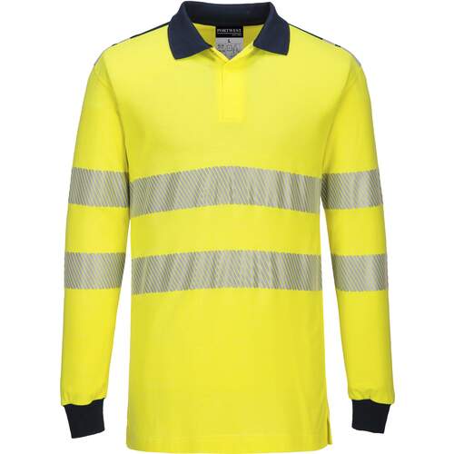 Portwest WX3 Flame Resistant Hi-Vis Polo Shirt - Yellow/Navy