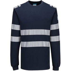 Portwest PW3 Modaflame Knit FR Long Sleeve T-Shirt - Dark Navy