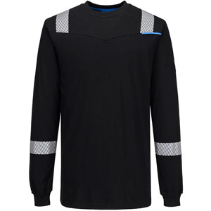 Portwest WX3 Modaflame Knit FR Long Sleeve T-Shirt - Black